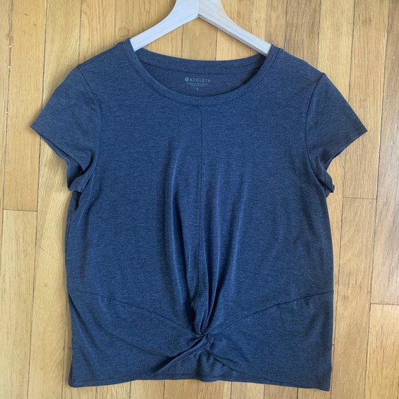 Athleta Tops - Athleta Charcoal Grey Essence Twist Short Sleeve Small